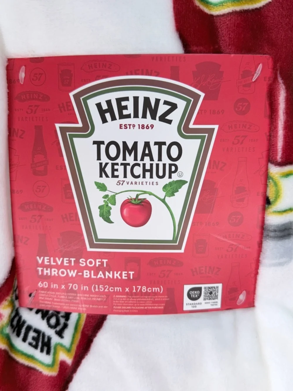 Heinz Tomato Ketchup Velvet Soft Throw Blanket 60x70 Novelty Food Print Ketchup